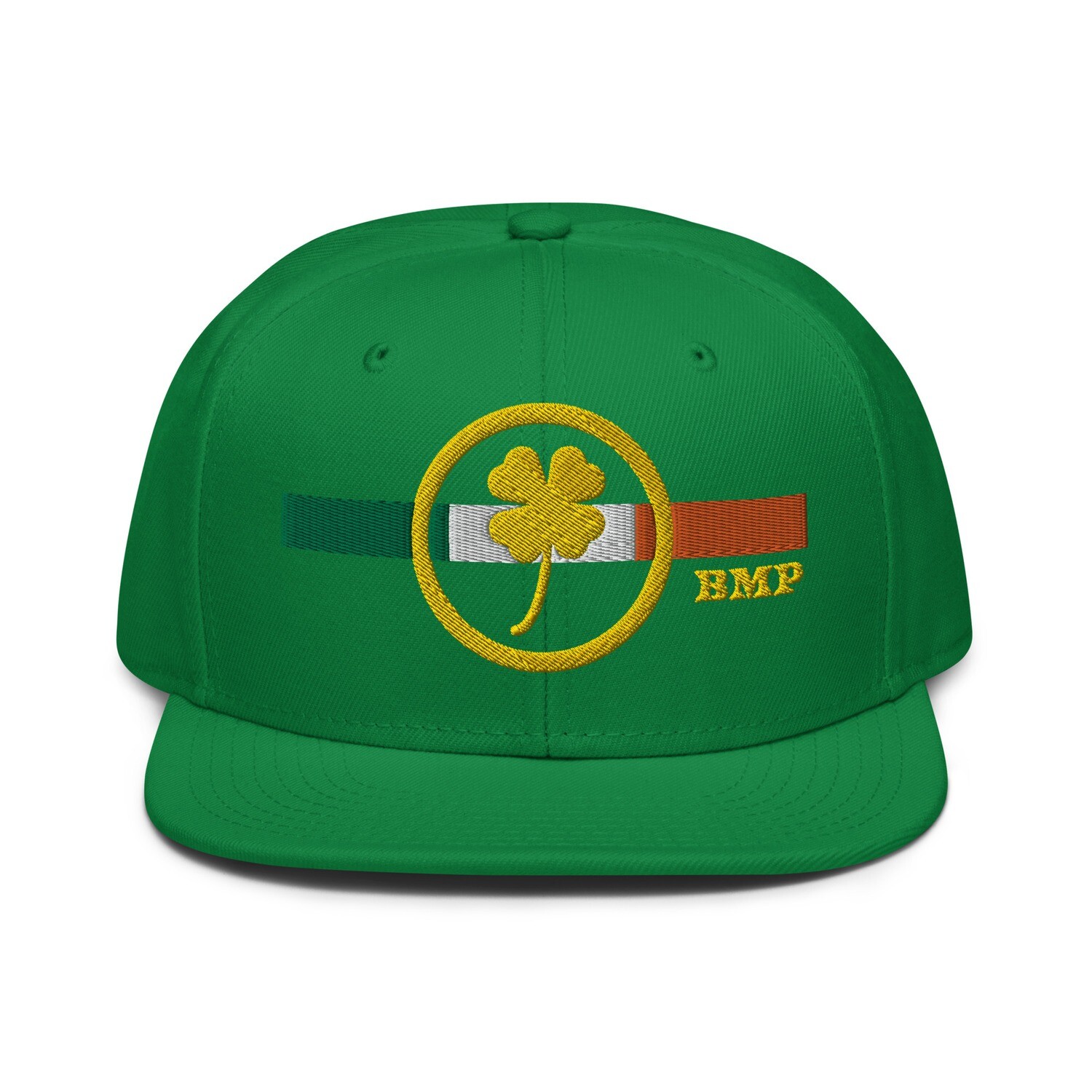 Gold Four Leaf Clover- Flat Front Snapback Hat