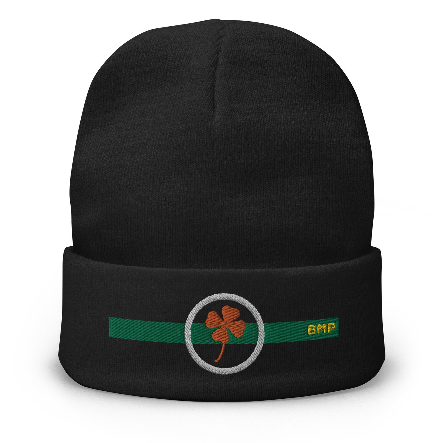Orange Four Leaf Clover, Ireland Flag Colors- Beanie