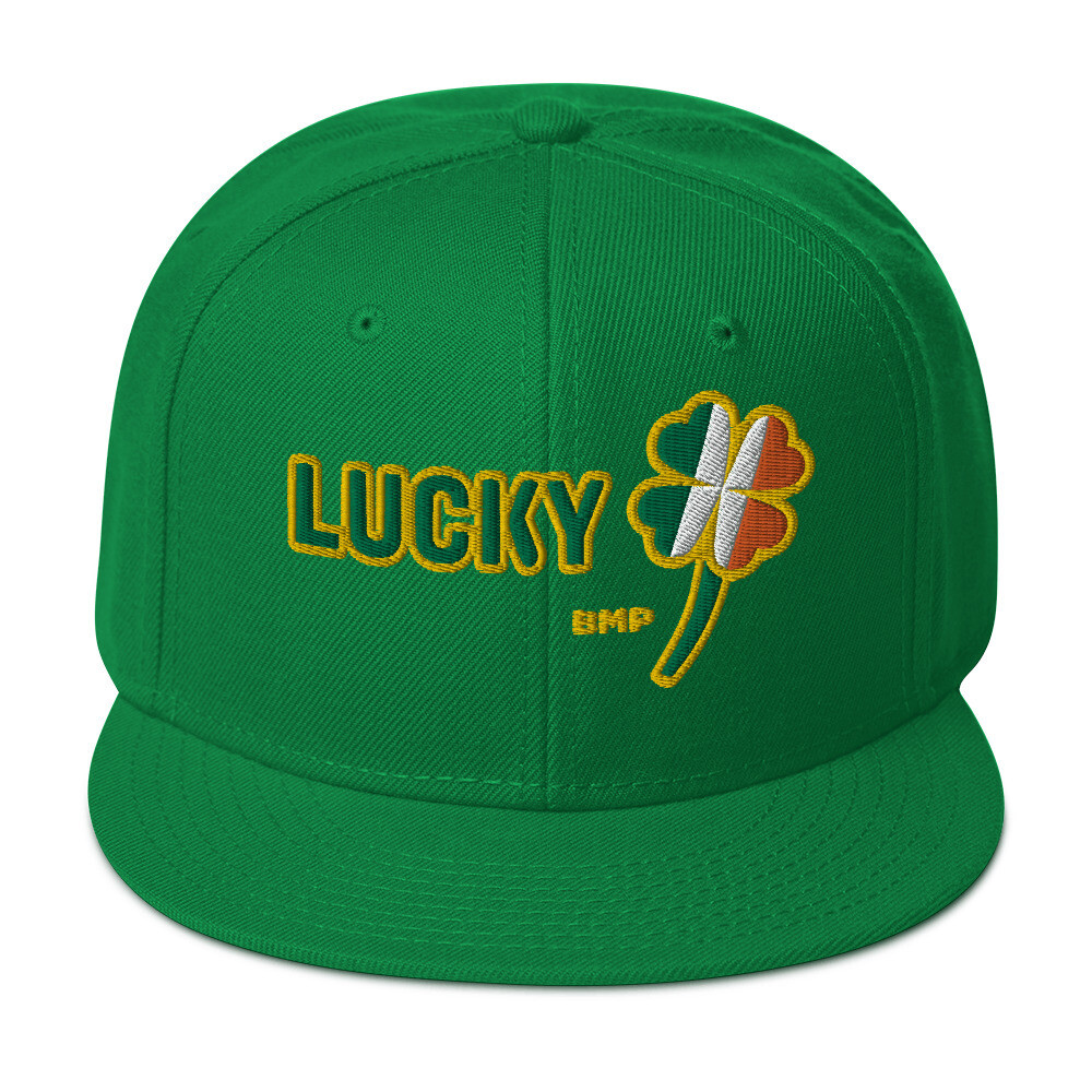 Lucky Four Leaf Clover- Flat Front Snapback Hat