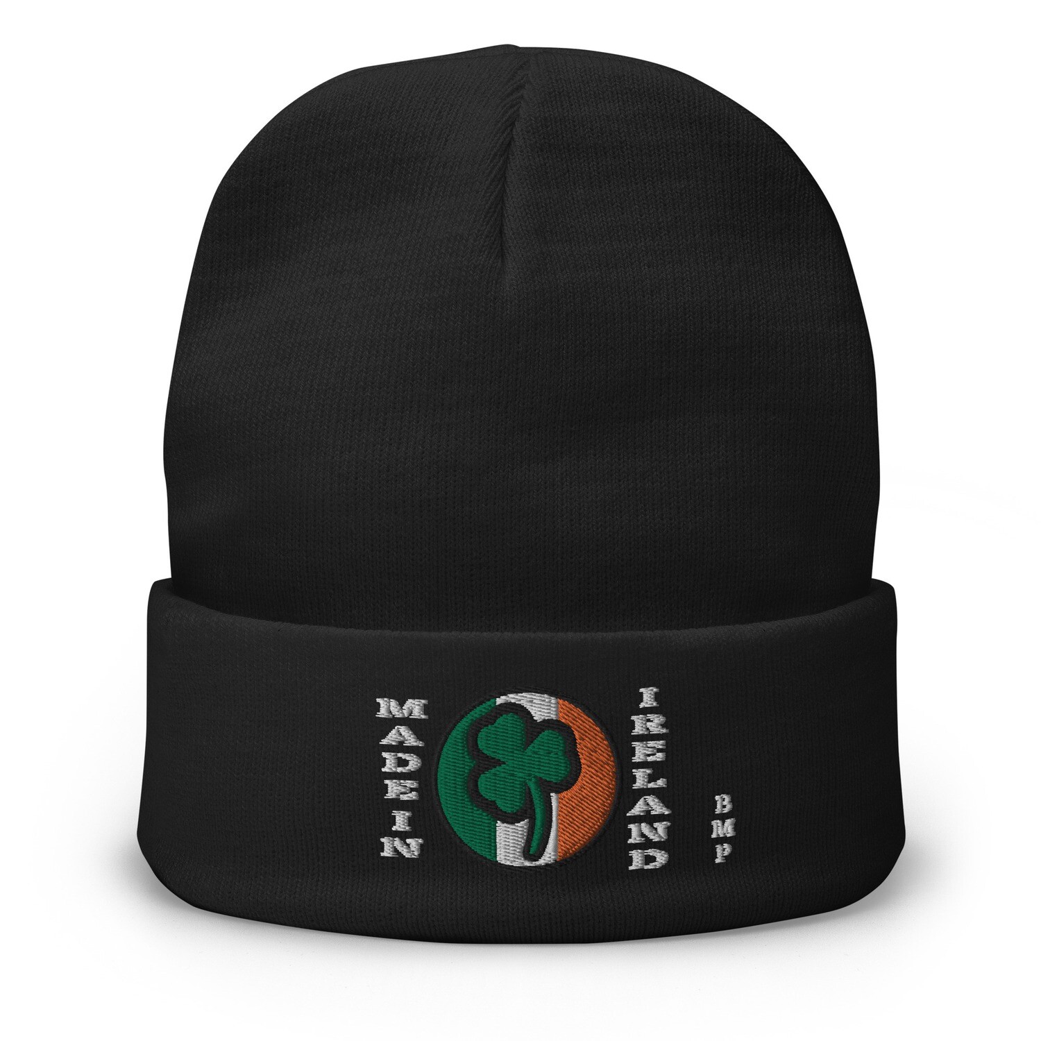 Made In Ireland Green Shamrock- Embroidered Beanie