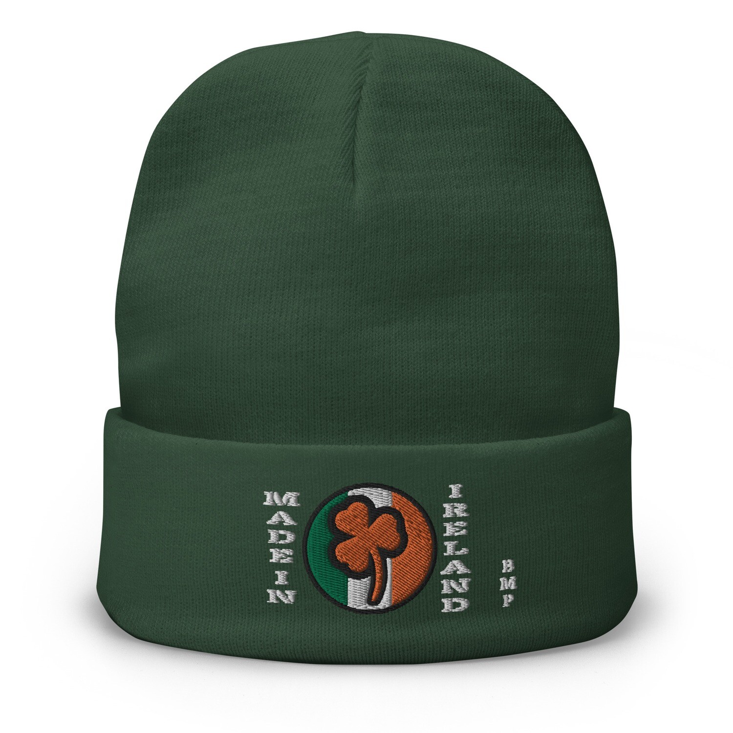 Made In Ireland Orange Shamrock- Embroidered Beanie