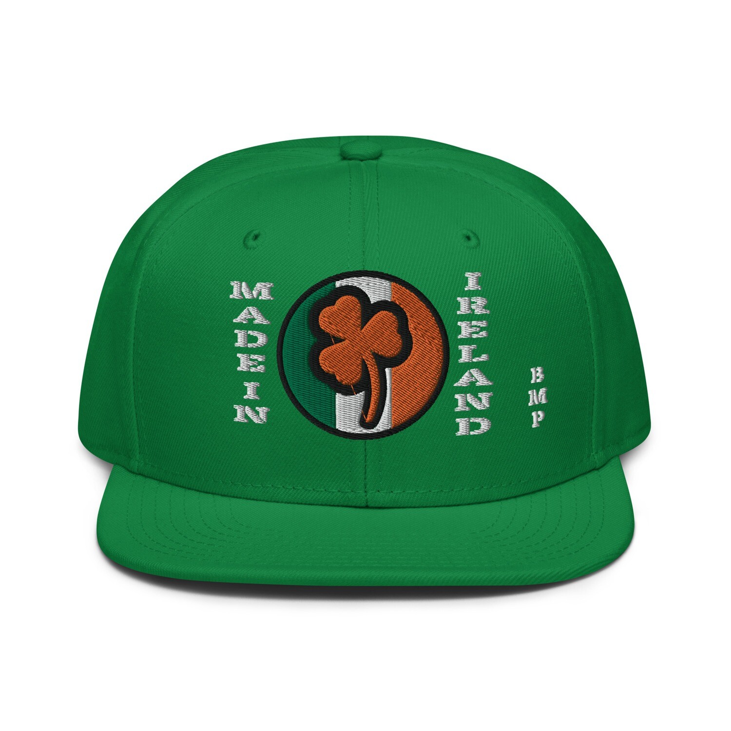 Orange Shamrock Flat Front Snapback Hat