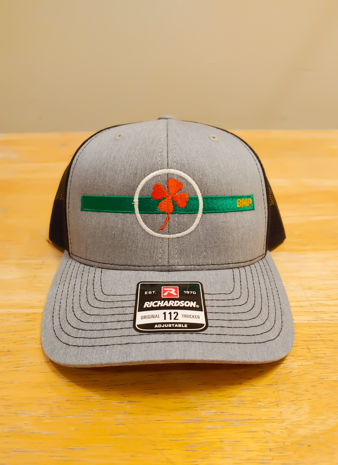Orange Four Leaf Clover Ireland Flag Colors  Trucker Cap