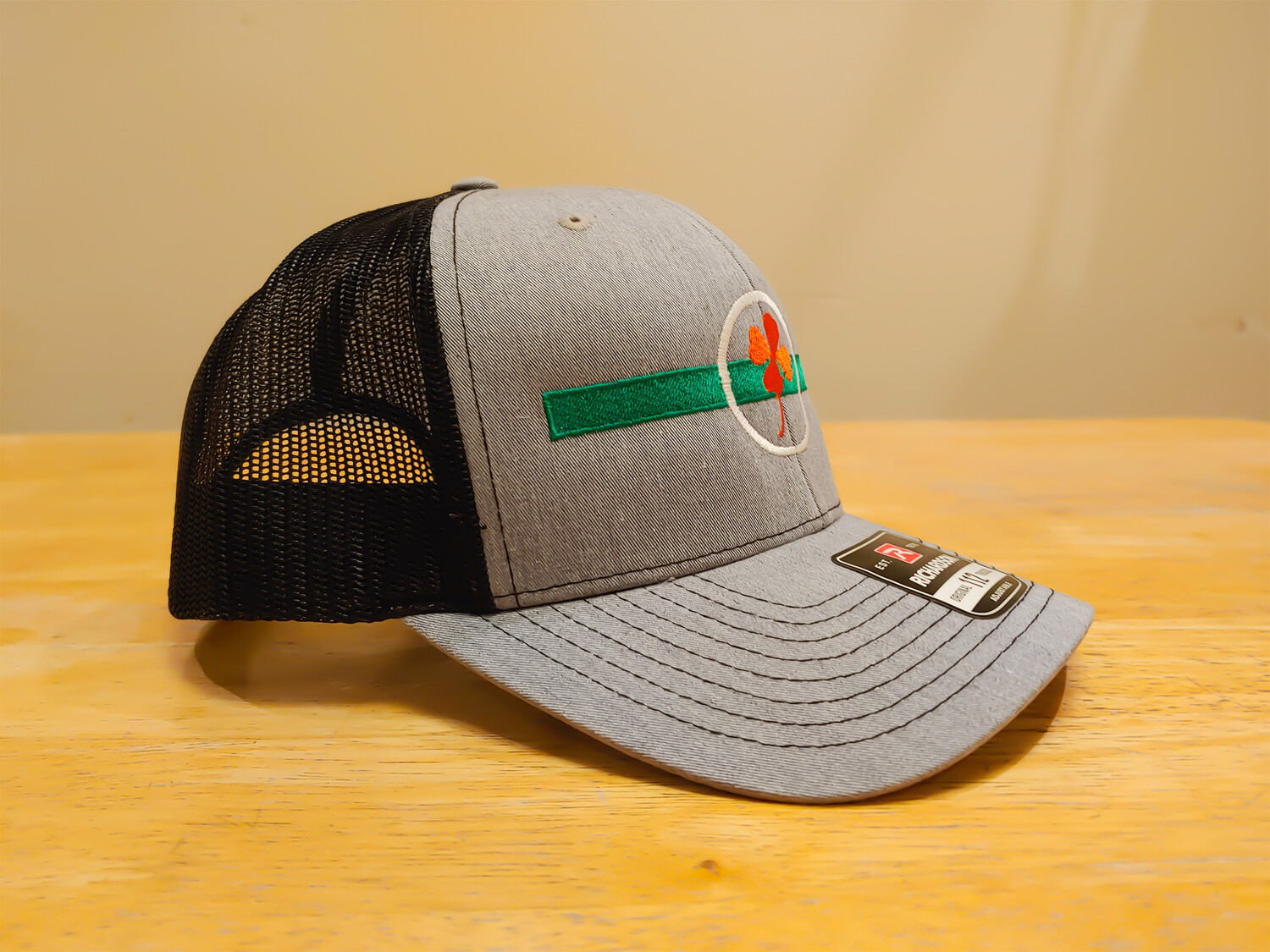 Orange Four Leaf Clover Ireland Flag Colors  Trucker Cap
