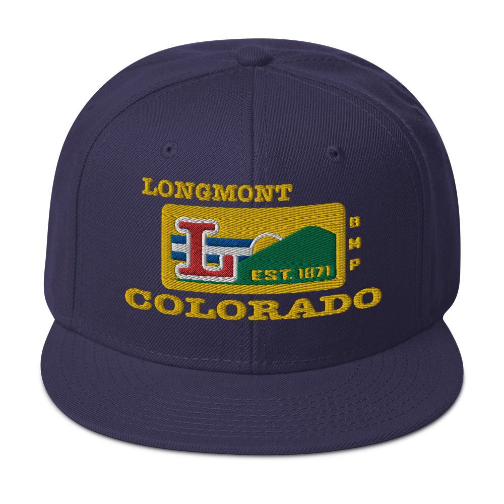 Longmont Colorado-Flat Front Snapback Hat