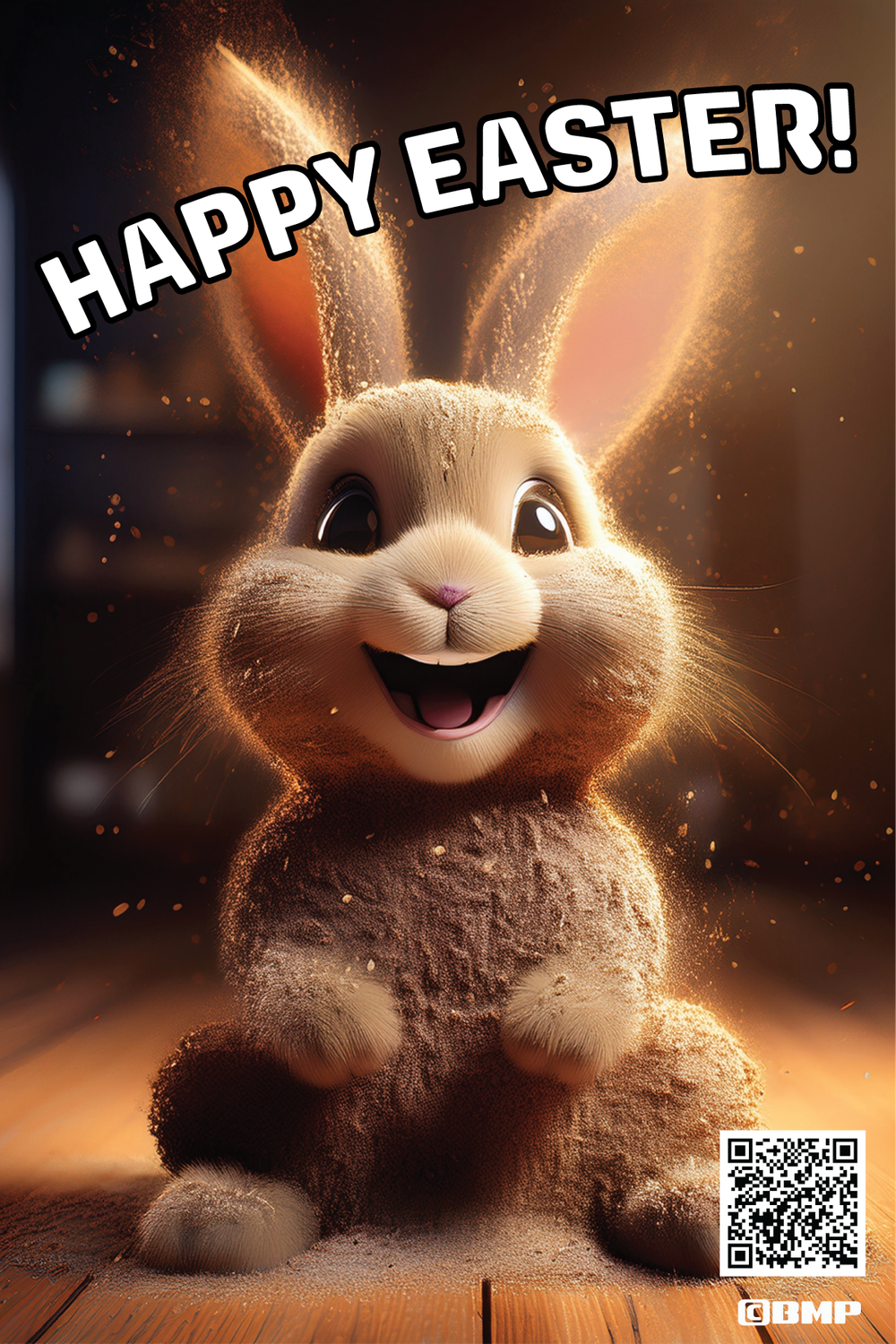 This is a play on the idea of a dust bunny and Easter.