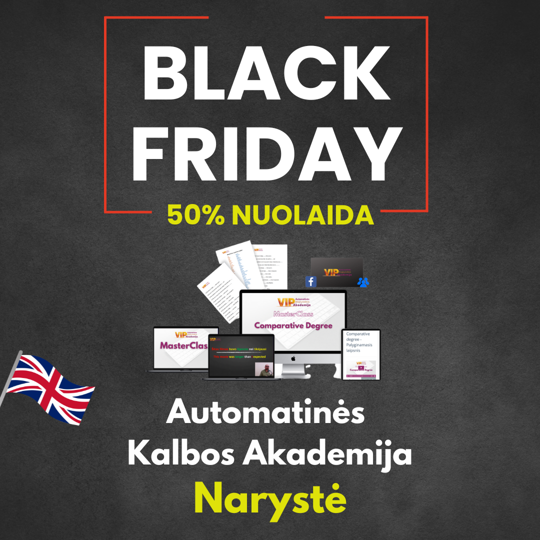 Anglų Kalbos VIP Akademija BLACK FRIDAY Pasiūlymas + Asmeninė pamoka AD