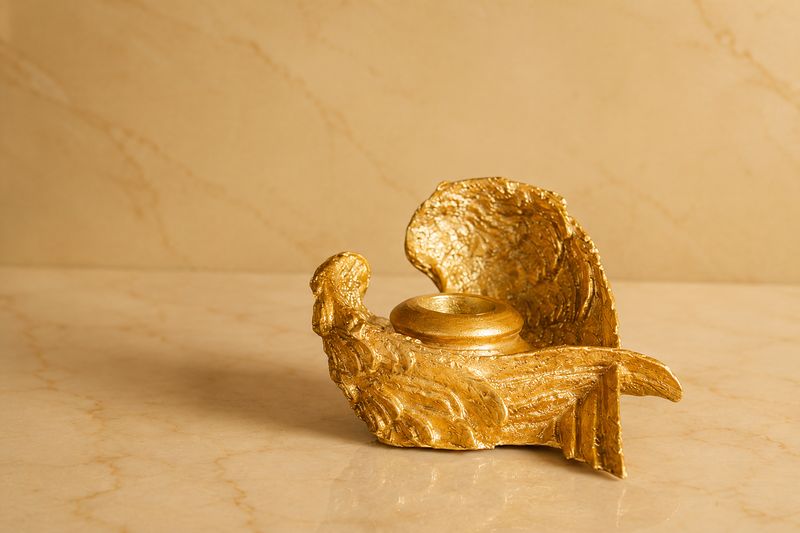 Kerzenständer Engelskerze Flügel (Gold)