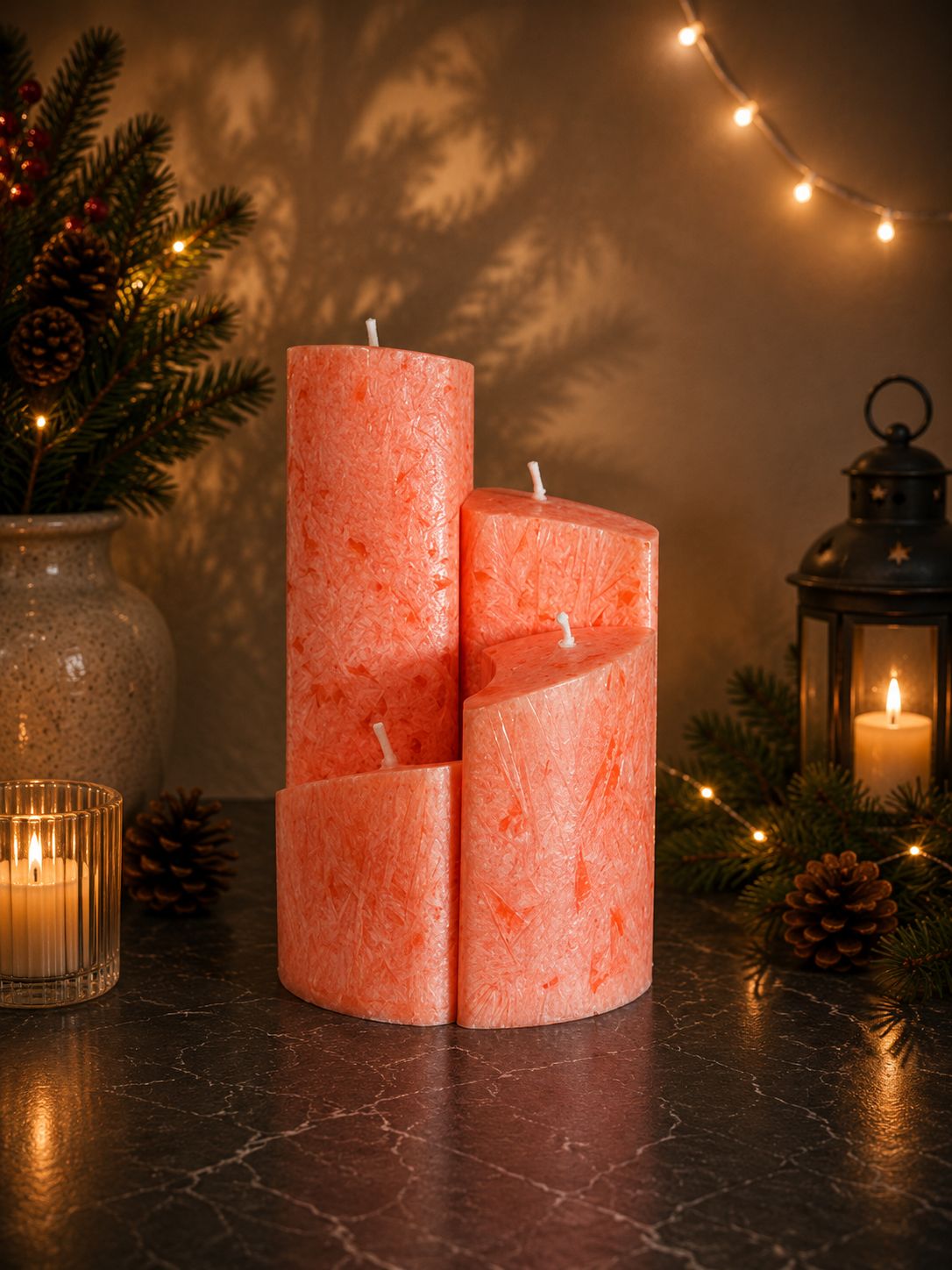 4 Kerzen Arrangement (orange)