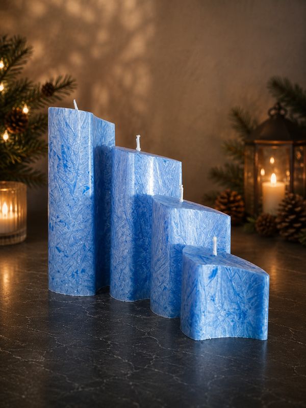 4 Kerzen Arrangement (blau)