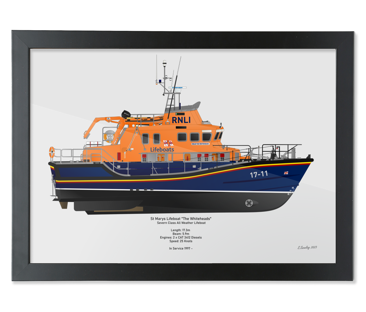 Severn Class Lifeboat Art Print Severn Class Lifeboat Art Print