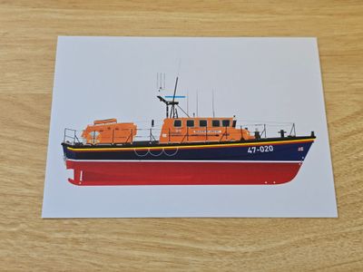 Tyne Class Lifeboat 47-020 Spirit of Lowestoft Postcard Tyne Class Lifeboat 47-020 Spirit of Lowestoft Postcard