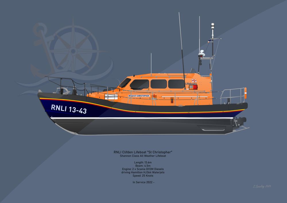 13-43 St Christopher Lifeboat Art Print