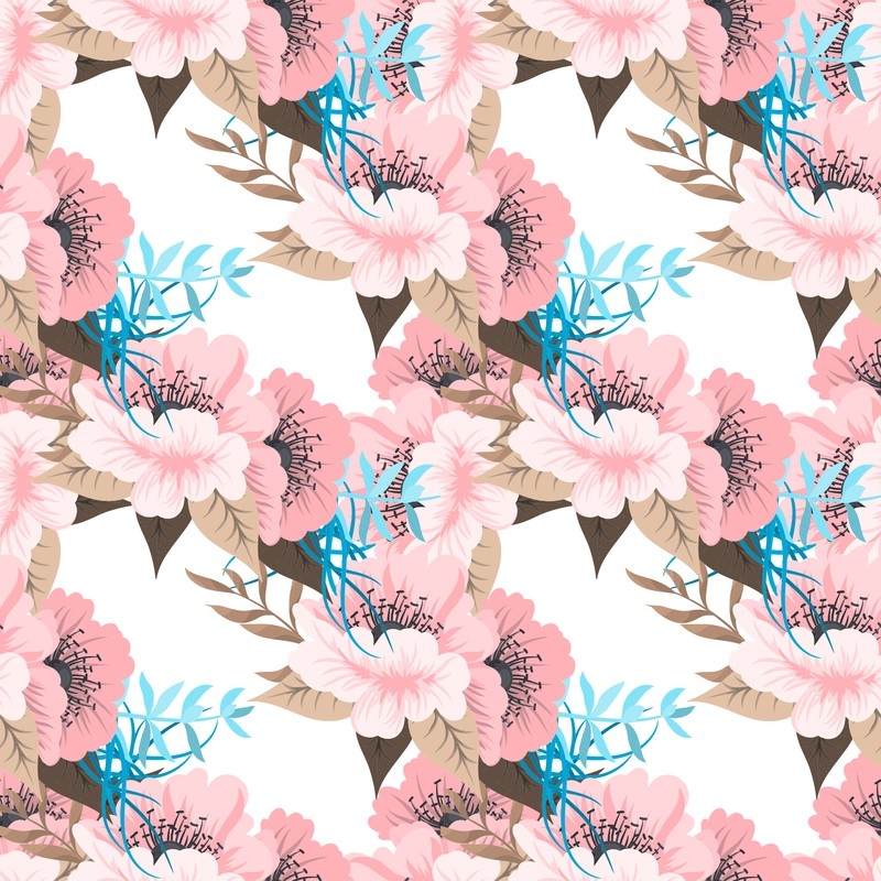 [設計圖樣] 春天 花草 潮流 Trendy Floral Pattern