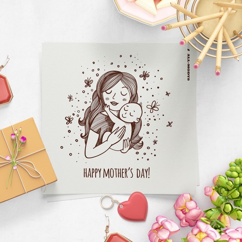 [設計圖樣][母親嬰兒線條插畫] 素材 全品項 適用