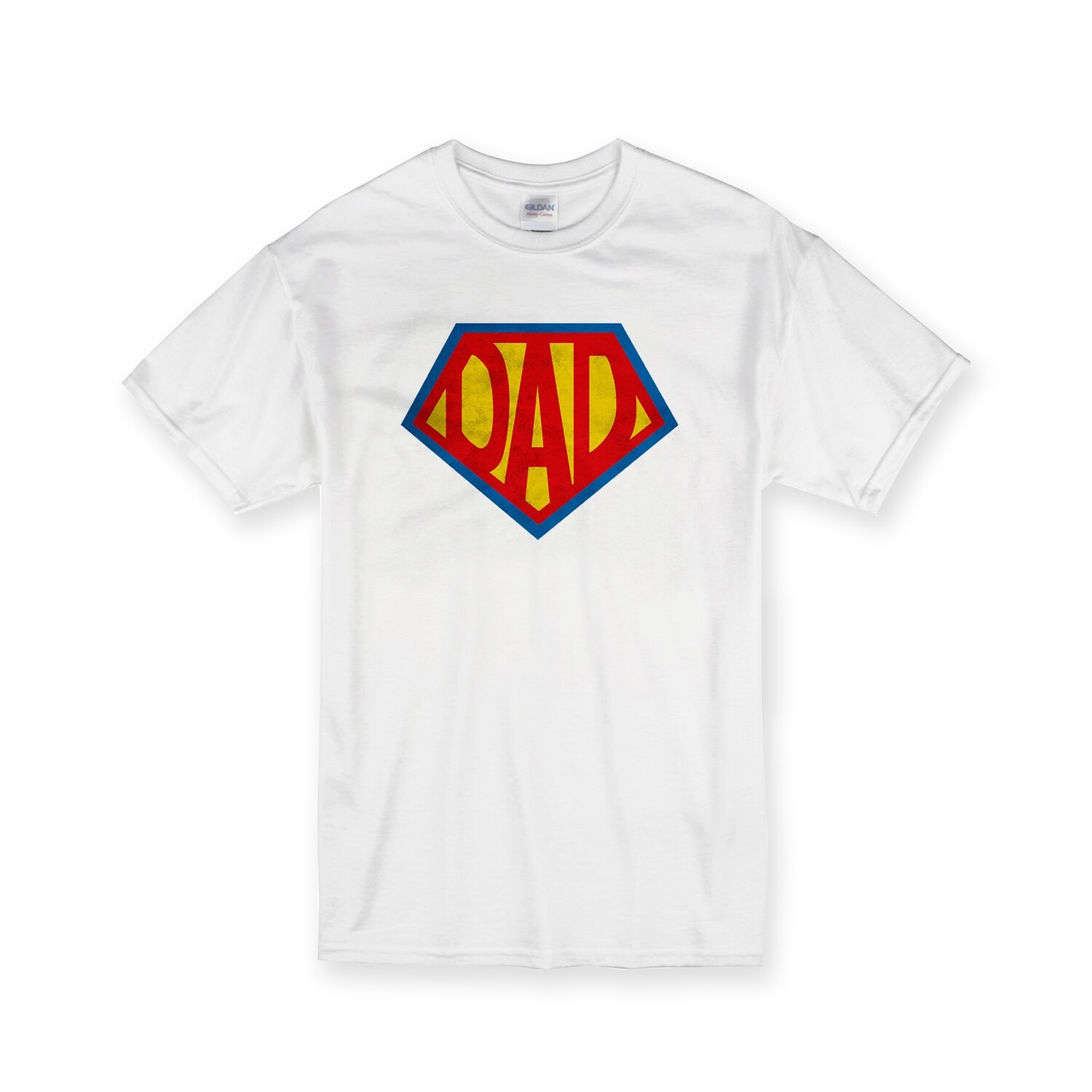 [設計圖樣] 父親節 超人爸爸 彩色版 白色 純棉 中性 T恤 Super Dad White Cotton T-shirt