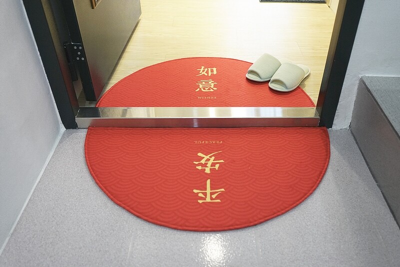 客製 滿版 印花 半圓 泡綿 止滑 毛絨 腳踏墊