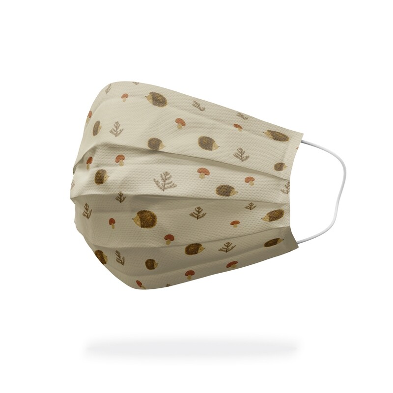 現貨 滿版 印花 刺蝟 蘑菇 醫療 口罩 (30入) Hedgehog and Mushroom mask