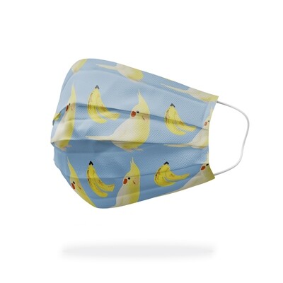 現貨 滿版 印花 玄鳳 蕉蕉 香蕉 醫療 口罩 (10入) Cockatiel banana mask