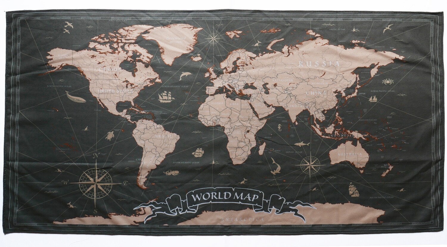 現貨 滿版 印花 世界地圖 極超細纖維  吸水浴巾 world map towel