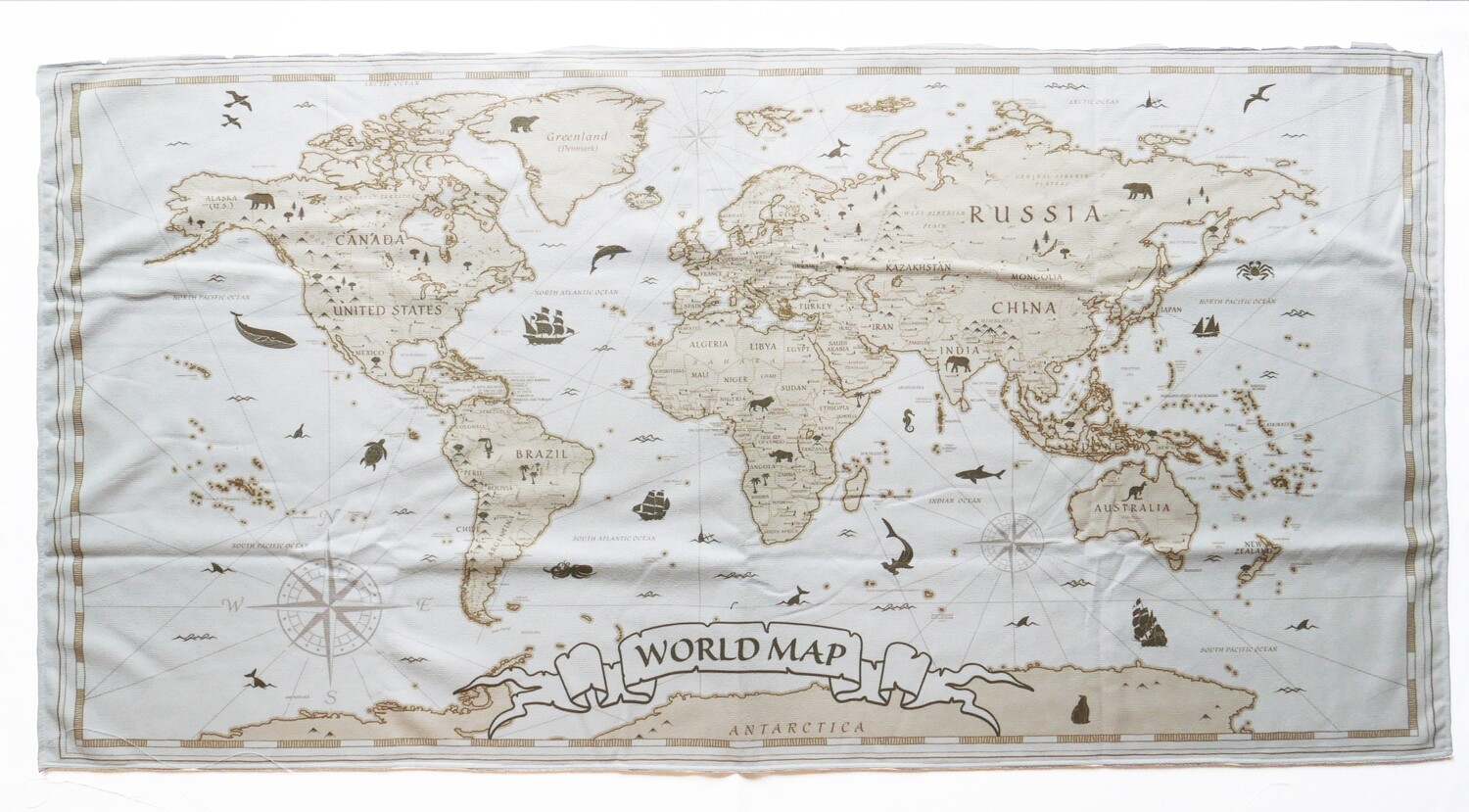 現貨 滿版 印花 世界地圖  極超細纖維 吸水浴巾 world map towel
