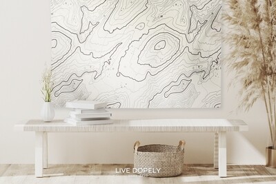 現貨 印花 等高線 地圖 掛幔 布幔 Contour map tapestry