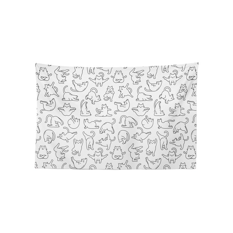 現貨 印花 瑜珈 貓 布幔 Yoga cat tapestry