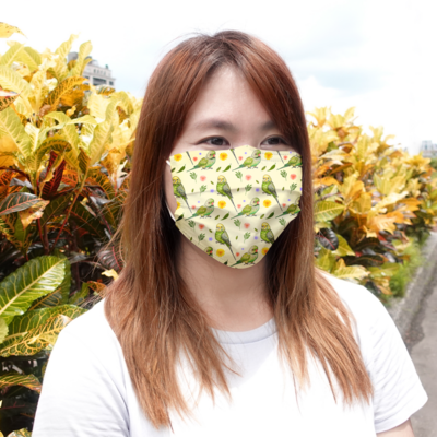現貨 鸚味日誌 月輪虎皮 醫療 口罩 (10入) Black-Headed Caique &amp; Monk Parakeet mask