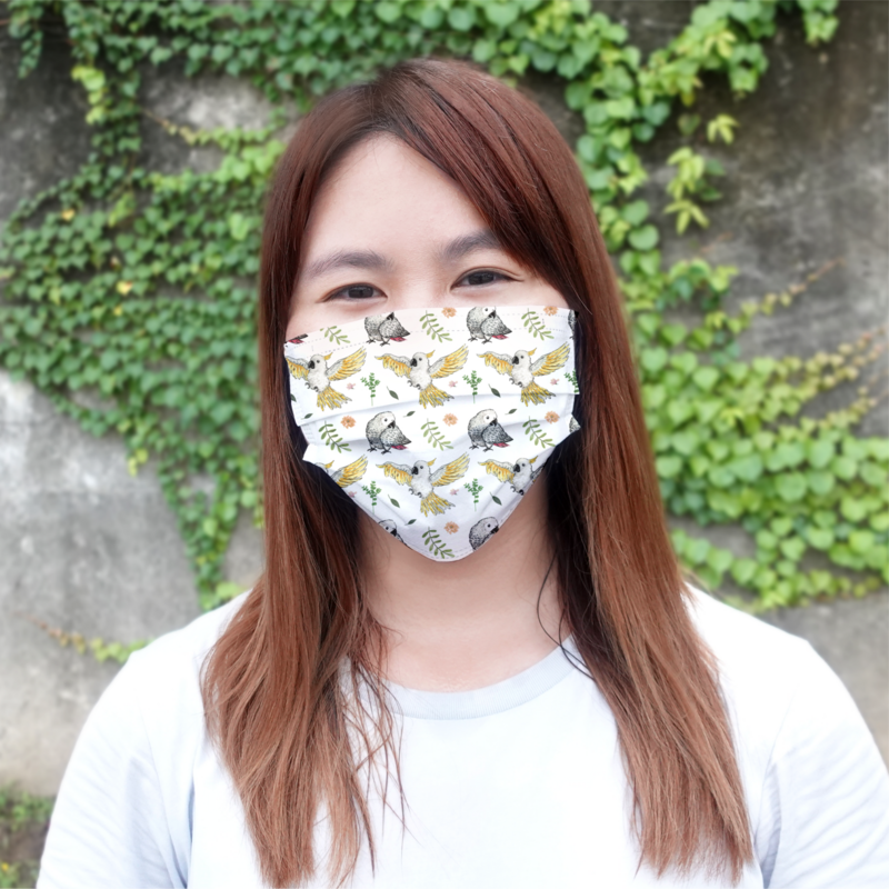 現貨 鸚味日誌 巴丹灰鸚 醫療 口罩 (10入) Black-Headed Caique &amp; Monk Parakeet mask