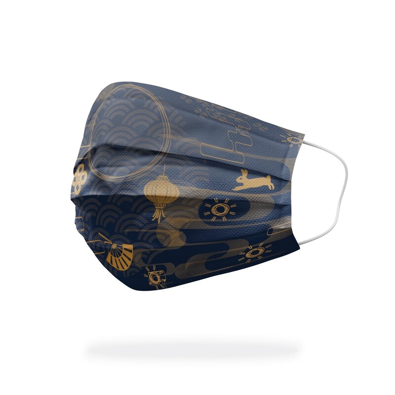 現貨 滿版 印花 中秋月兔 口罩 (30入)  Mid-Autumn Festival