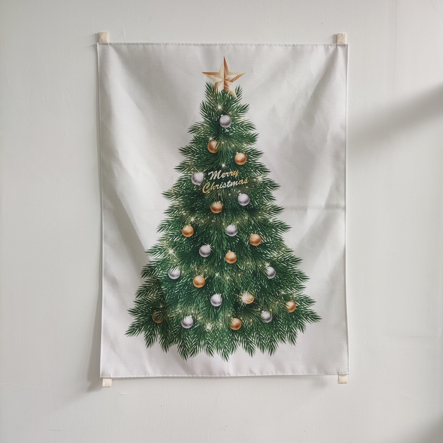 現貨 聖誕樹掛幔 布幔 聖誕裝飾(金銀吊球款) Christmas Tree Tapestry