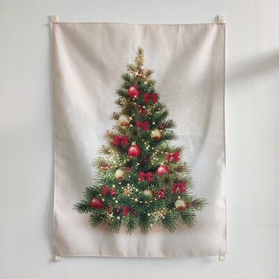 現貨 聖誕樹掛幔 布幔 聖誕裝飾(蝴蝶結掛飾款) Christmas Tree Tapestry
