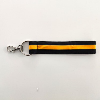 布條 鑰匙圈 吊飾 (黑黃條紋款)