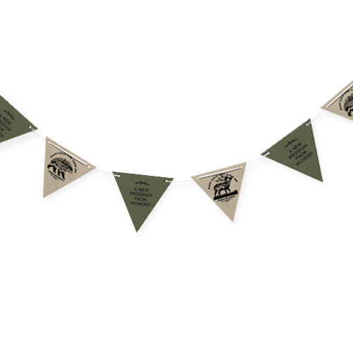 NEW PROGRAM 露營 棉繩 穿孔 環保 派對 三角旗 (一組12片)