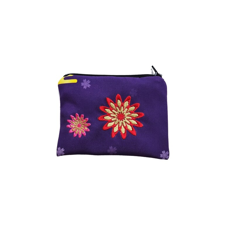 刺繡  滿版 印花 內裡 零錢包