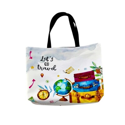 滿版 印花 磁釦 T型 托特包