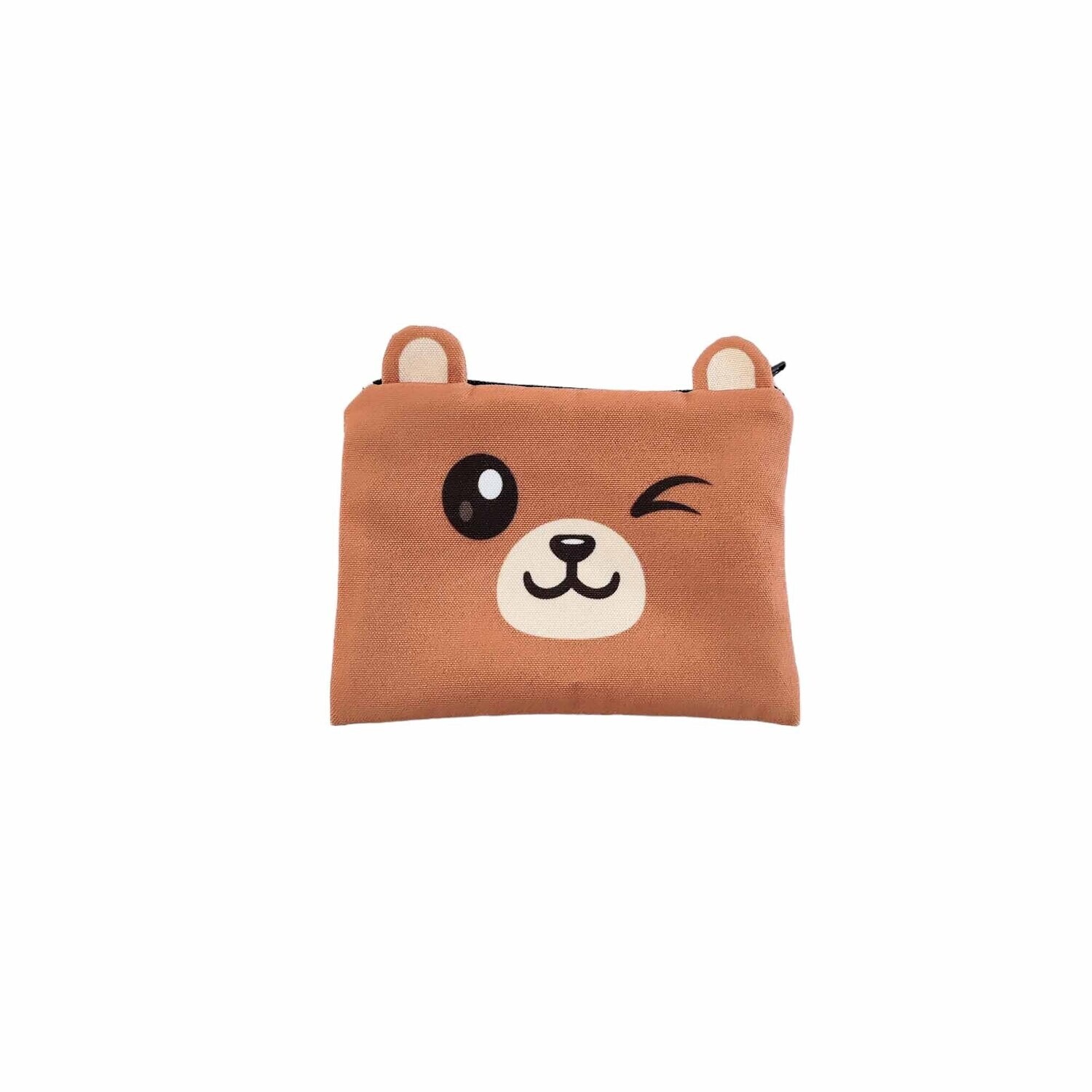 滿版 印花 動物耳朵 造型零錢包