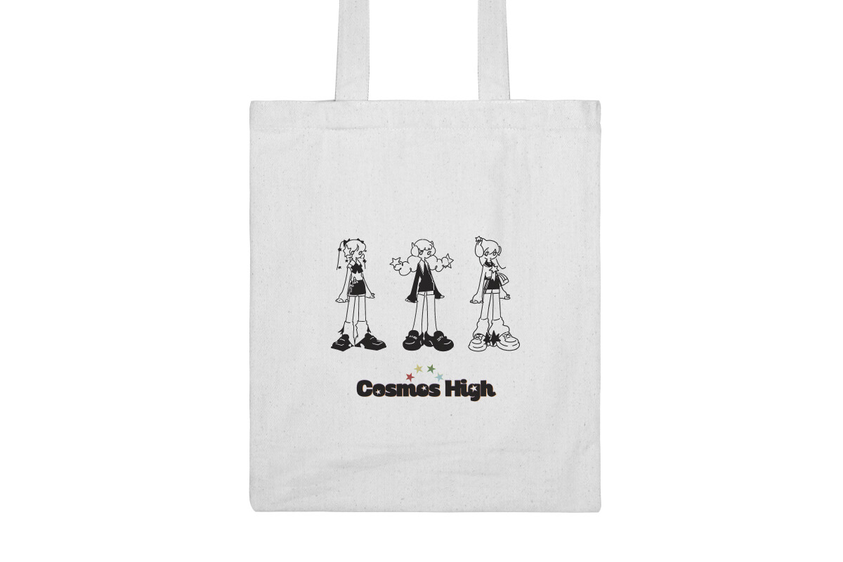 宇宙高校 三人 漂白色 棉帆布 提袋