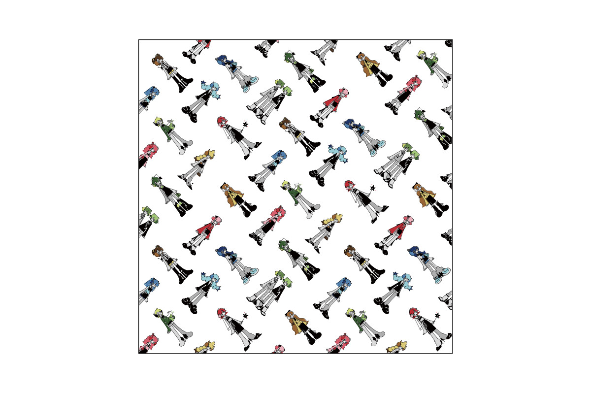 宇宙高校 白底 彩色 萬用 美式 頭巾