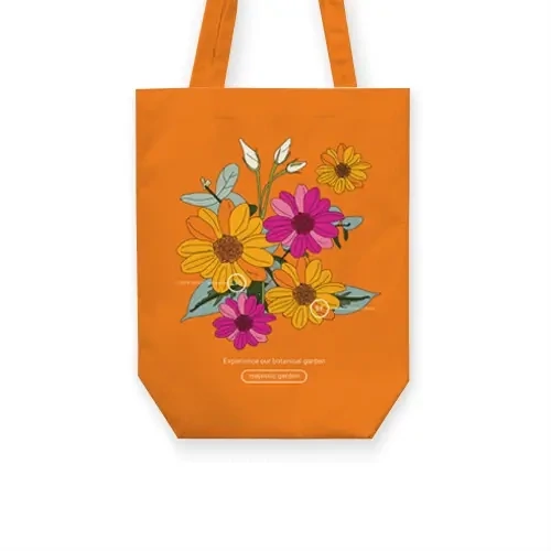 花朵 插畫 單層 A4 托特 有底 無側 提袋