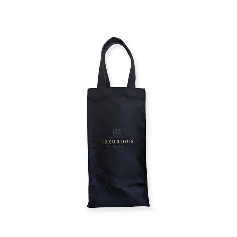 黑底黃字  印花 酒瓶提袋