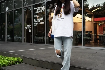 客製 局部 印花 純棉 United Athle 成人 白色 T恤 t shirt (直噴)