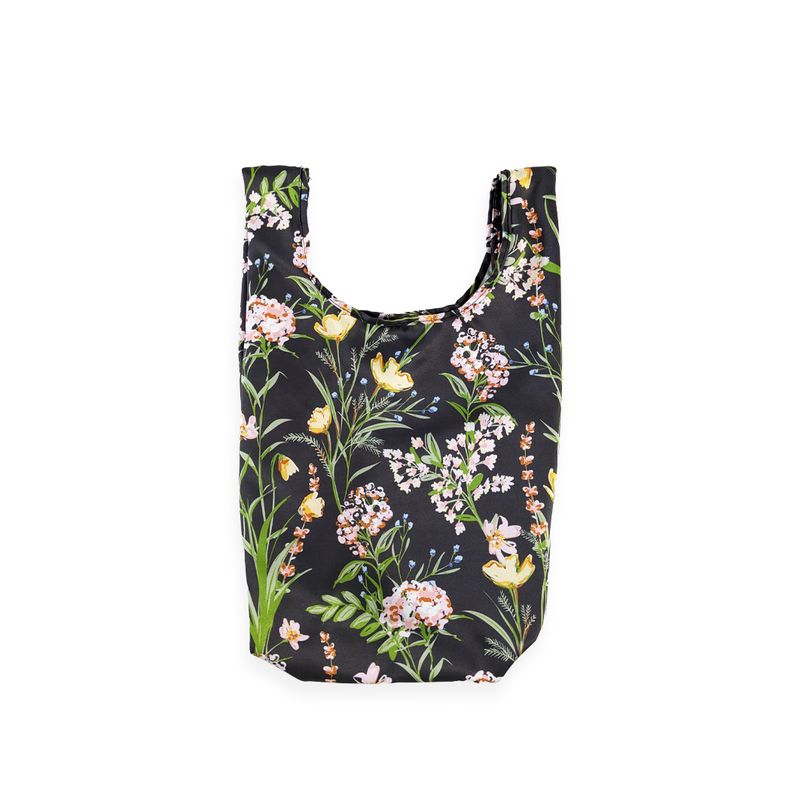 百花叢 低調黑 口袋 折疊 收納 購物袋 背心袋 (滾邊款)