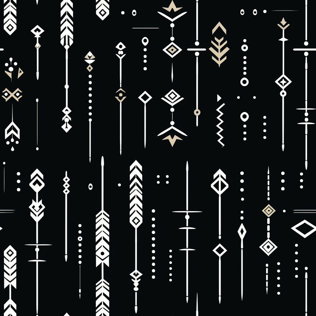 黑底 符號 圖案 布花