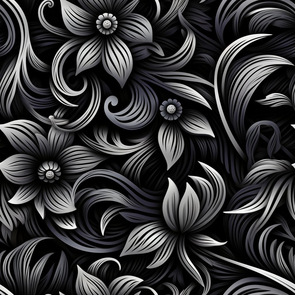 黑底 花紋 立體 布花