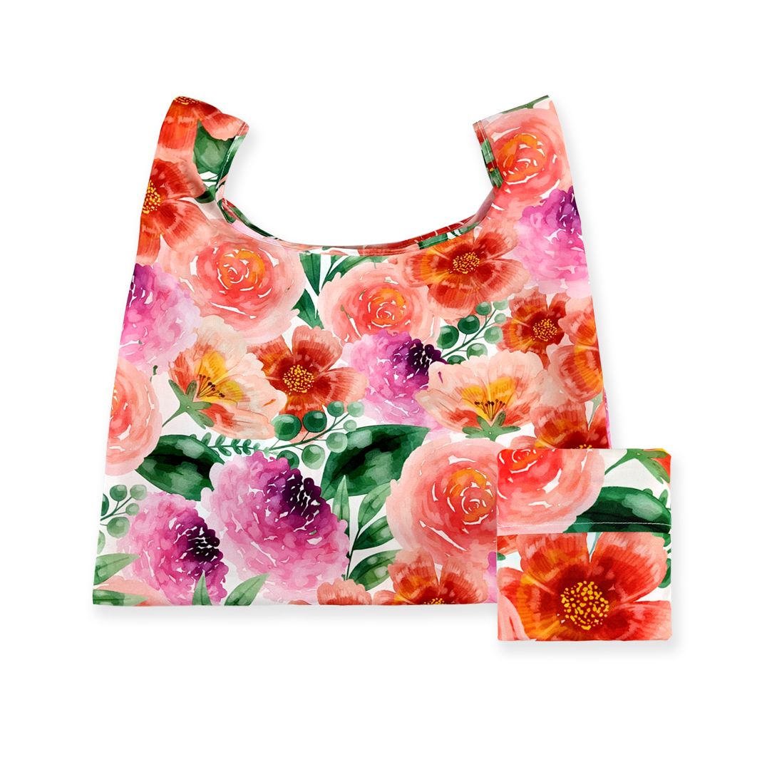 花朵 口袋 折疊 收納 購物袋 背心袋 (滾邊款)