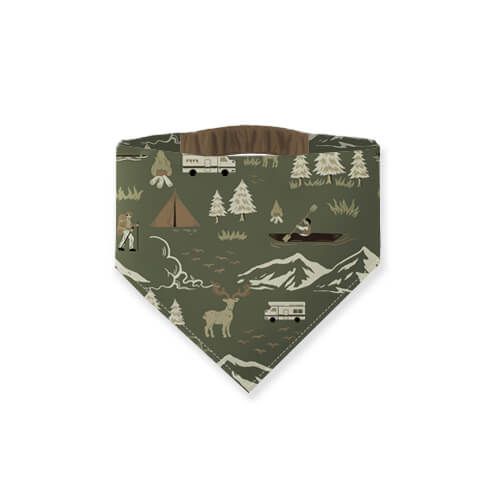 戶外 布花 插畫 三角 鬆緊帶 寵物 領巾