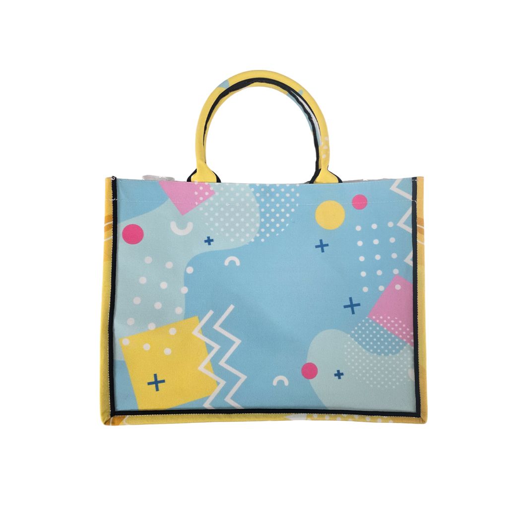 客製 滿版 印花 黑飾條 Book Tote 精品 托特包