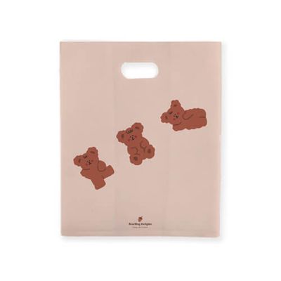 熊熊 花紋 單層 打洞 手提袋 (大量低價) L號