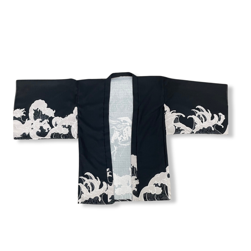 印花 黑底  波浪 日式 羽織